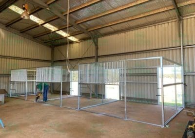 Construction of stable panels in shed