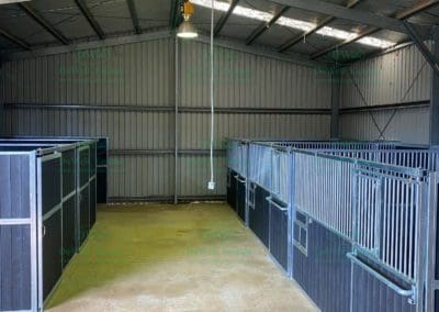 Existing shed converted into horse stables