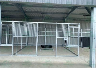 horse stables under construction in new shed