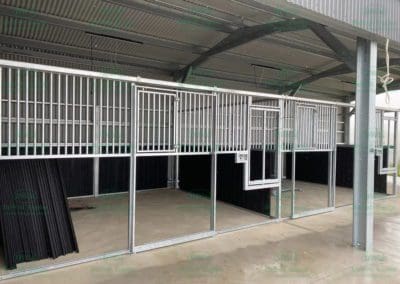 Installation of stables, galvanised framework installed