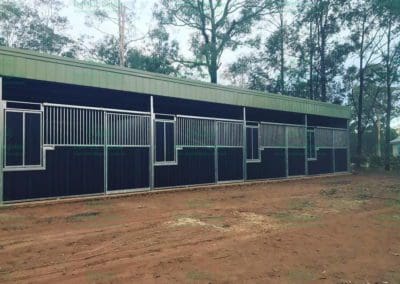 horse stables in a row with day yard access