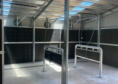 Horse Wash Bay Set up with overhead hose boom