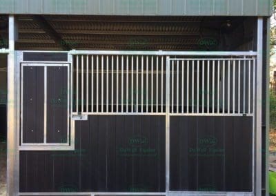 Rotating horse feed bin in professional horse stables