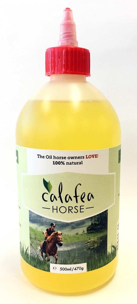 Treatment for horses with itchy skin. Calafea Horse Oil.
