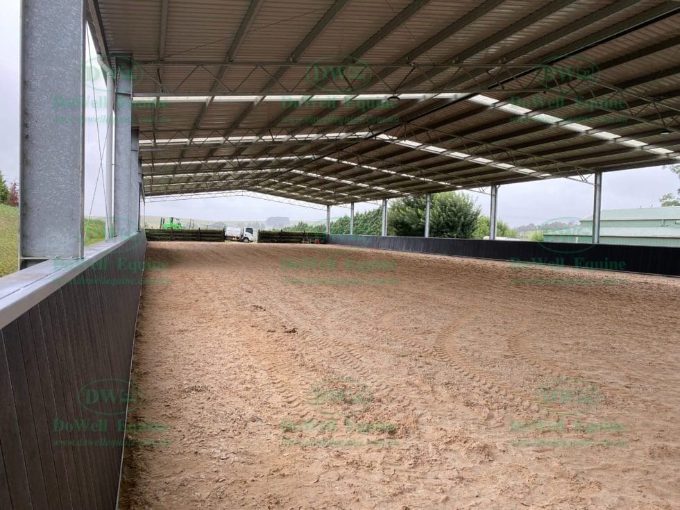 Angled Horse Arena Fence Arena Safety Wall DoWell Equine