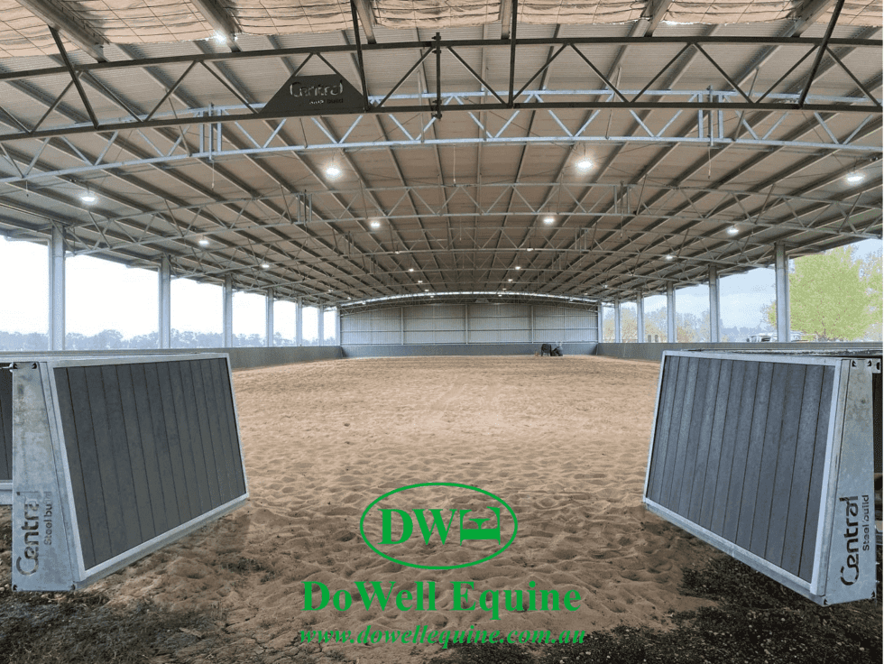 Angled Horse Arena Fence Arena Safety Wall DoWell Equine