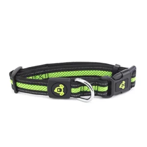 GREEN DOG COLLAR - Double Layer Reflective Mesh (S, M, L)