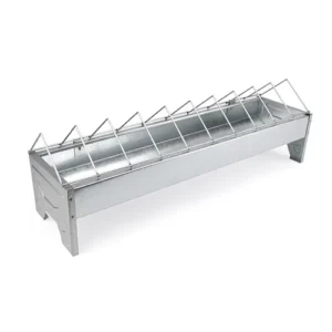 Galvanised Feed Trough Chickens